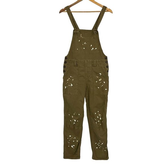 Anthropologie Pants - NWOT Anthropologie The Wanderer Overalls Womens 28 Brown  Relaxed Paint Splatter